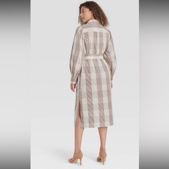 A new day Tie-Waist Shirt Dress in Neutral Stripe - Picture 3 of 12